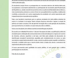 Mensagem da Secretaria para o Dia do Estudante