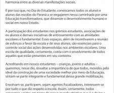 Mensagem do Secretário pelo Dia do Estudante