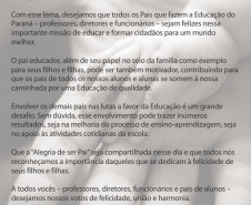Parabéns a todos os pais no Estado do Paraná