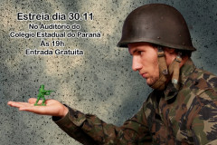 O Colégio Estadual do Paraná exibe na sexta-feira (30), a partir das 19 horas, o curta-metragem feito pelos formandos no curso de Técnico em Produção de Áudio e Vídeo. “Jogos de Guerra” trata de uma inusitada sequência de embates de um soldado remanescente de uma batalha.