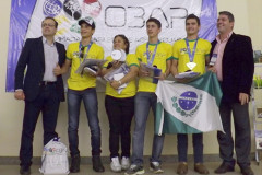 1º lugar: Equipe Agro – SMI: Vitor Araújo, Rafael Raul e Lucas Antônio, orientados pela professora Juliana de Jesus Silva Davi