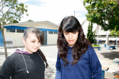 Colégio Estadual Luiza Ross, matéria sobre a Brigada Escolar, alunas Ane Karoline e Kauani Santos. 05-11-13.