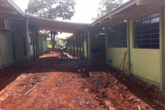 Obras de reparo no Colégio Estadual Nossa Senhora de Lourdes. 