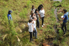 Os alunos do curso Técnico de Meio Ambiente do Colégio Estadual Tancredo Neves, em Francisco Beltrão, participaram, nesta segunda-feira (24), da terceira e última etapa de monitoramento e coleta de amostras de água do Córrego Três Pioneiros, que integra a bacia do Rio Marrecas, próximo à escola.