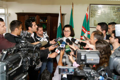 Coletiva sobre o fim da greve.