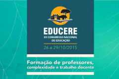 O XII Congresso Nacional de Educação EDUCERE está com inscrições abertas para o envio de trabalhos até o dia 03 de agosto. Esta edição do congresso será realizada de 26 a 29 de outubro, em Curitiba, com o tema “Formação de professores, complexidade e trabalho docente”.