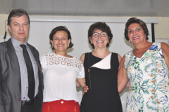 A secretária da Educação, professora Ana Seres, reuniu nesta segunda-feira (30), em Curitiba, os 32 chefes de Núcleos Regionais da Educação para tratar de assuntos administrativos e pedagógicos, como início do ano letivo, semana pedagógica,infraestrutura e distribuição de aulas. 
Na foto, a partir da esquerda, o diretor geral, Edmundo Veiga; a ex-superintendente da Educação, Fabiana Campos; Ana Seres; e a nova superintendente da Educação, Inês Carnieletto.