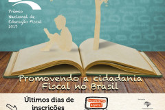 Estão abertas até 15 de julho as inscrições para o Prêmio Nacional de Educação Fiscal - Edição 2017. Podem participar profissionais da educação infantil, ensino fundamental e ensino médio que desenvolvem ações sobre este tema em suas unidades, na categoria Escolas. Serão premiados os três primeiros colocados, com valores de R$ 10 mil, R$ 5 mil e R$ 3 mil, respectivamente.