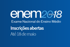 As inscrições para o Enem começaram esta semana, seguem até o dia 18 de maio e podem ser feitas exclusivamente pela internet, na página http://enem.inep.gov.br/participante. O interessado deve informar seu Cadastro de Pessoa Física (CPF) e o número do documento de identidade, além de um endereço de e-mail para receber avisos do Instituto Nacional de Estudos e Pesquisas Educacionais Anísio Teixeira (Inep), autarquia do Ministério da Educação responsável pelo exame.
