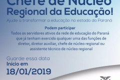A Secretaria de Estado da Educação desenvolveu processo de credenciamento baseado na análise de competências. Podem participar todos os servidores ativos que já tenham exercido qualquer um dos cargos de diretor de escola, diretor auxiliar, chefe de núcleo regional ou assistente de núcleo.