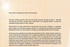 Mensagem de voltas às aulas