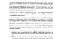 Ofício sobre prevenção às doenças infectocontagiosas