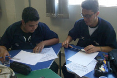 Alunos de eletromecânica.