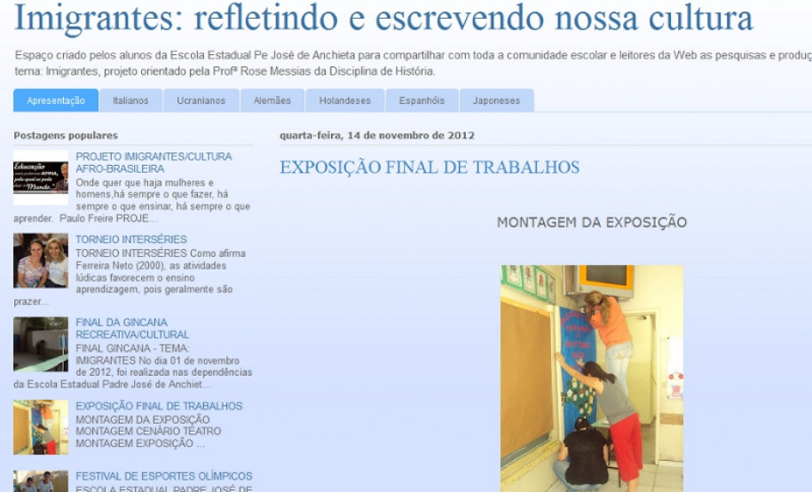 Blog dos alunos do Escola Estadual Padre José de Anchieta