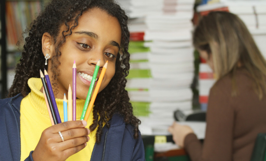 Aluna da Escola Estadual Angelo Trevisan. Foto de arquivo.