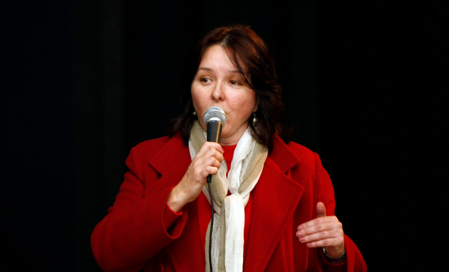 26-06-13 - Colégio Estadual do Paraná, palestra sobre sustentabilidade do professor Paulo Medeiros, na foto Cleuza Maria Fuckner.