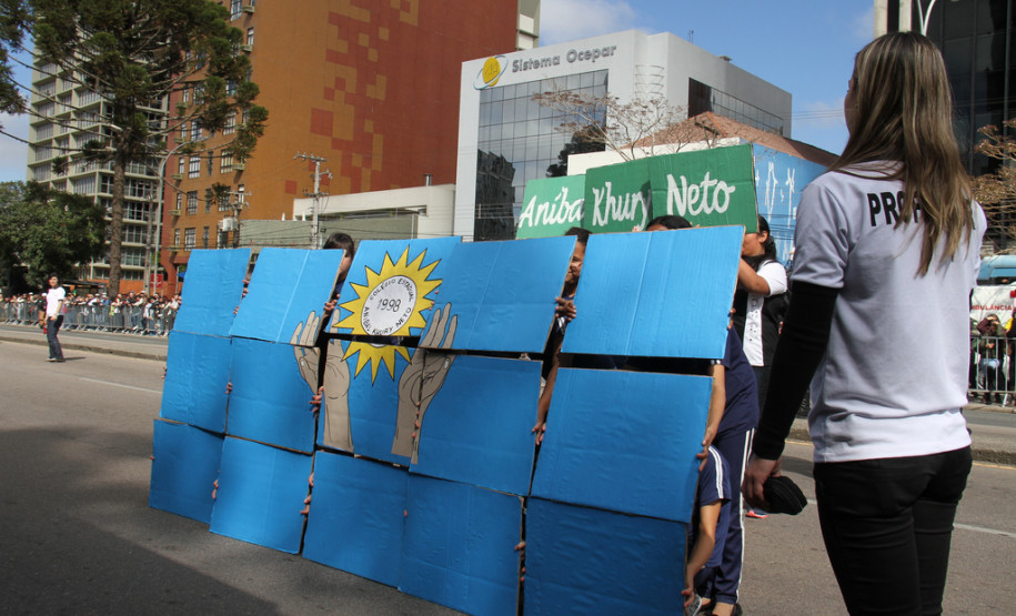 Mais de 1,5 mil alunos de escolas públicas participaram do desfile de 7 de Setembro na Avenida Cândido de Abreu, em Curitiba.<br />
<br />
Veja mais fotos em: <a href=" http://www.flickr.com/photos/flavioarns/sets/72157635424221038/" target="_blank"> http://www.flickr.com/photos/flavioarns</a>
