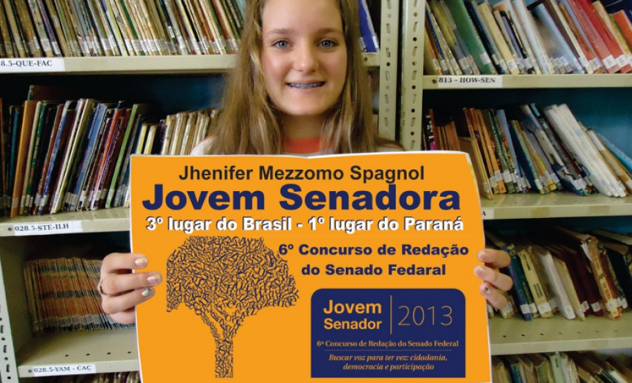 Jhenifer Mezzomo Spagnol vai atuar como uma jovem senadora da República em Brasília, durante uma semana, entre os dias 18 e 22 de novembro.