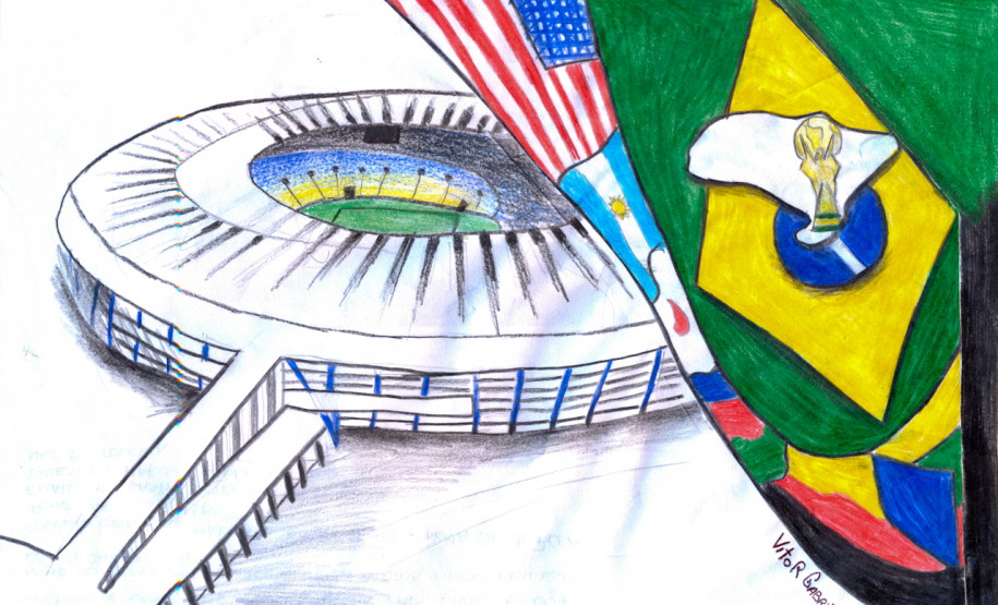 Desenho feito por aluno do Colégio Estadual Marechal Gaspar Dutra é o novo vencedor do Concurso. Sua arte vai ilustrar o calendário escolar de 2014.