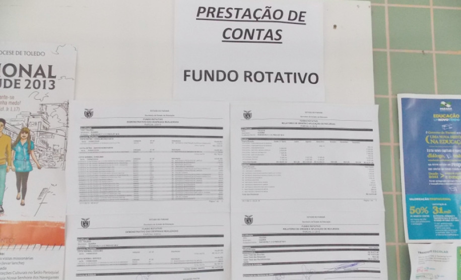 Editais das prestações de conta.