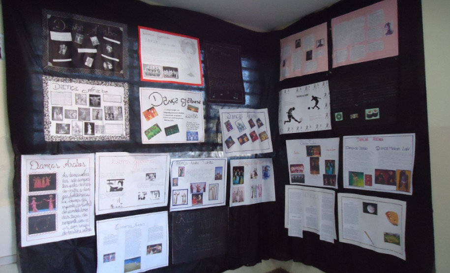 Exposição de Arte da cultura árabe e japonesa orientada pela professora Luciana A. Tejada.