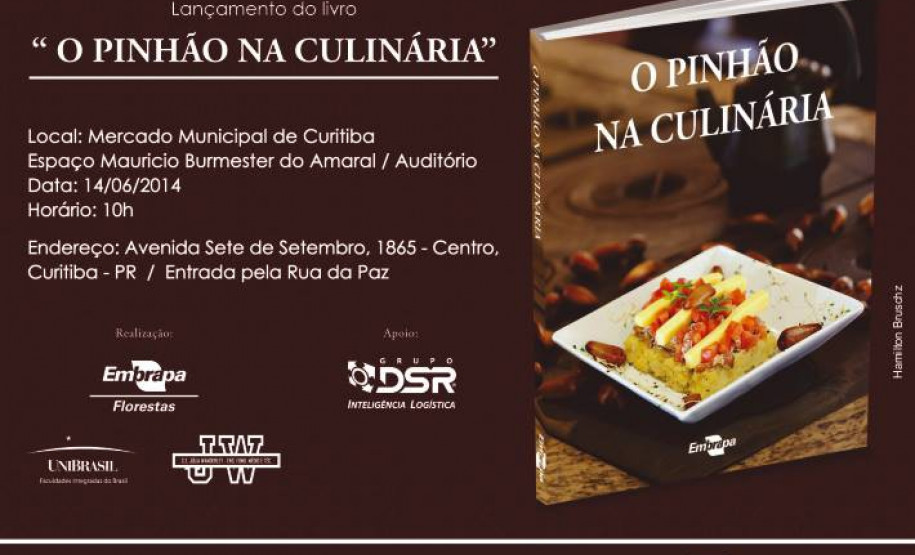 A obra contém 100 receitas de pinhão que foram testadas pelos alunos do Curso Técnico em Nutrição e Dietética do Colégio Estadual Julia Wanderley.