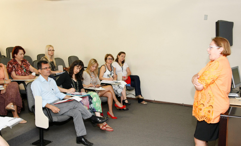 MEC destaca metas do Paraná com ProFuncionário Palestra no auditório da SEED com Tânia Pasqualini, consultora do Ministério da Educação (MEC). 30-10-14.