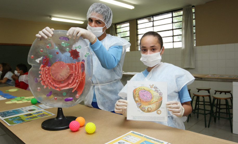 Atividade proporcionou aos alunos oportunidade de realizarem pesquisas e orientarem visitantes sobre o combate a epidemias.