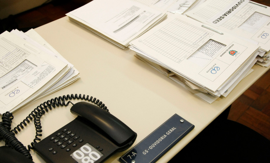 Documentação na Ouvidoria da SEED.