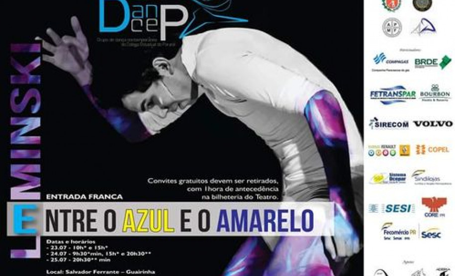 Grupo de Dança Contemporânea do Colégio Estadual do Paraná (Dancep) apresenta, de 23 a 25 de julho, o espetáculo “Leminski - Entre o azul e o amarelo”.