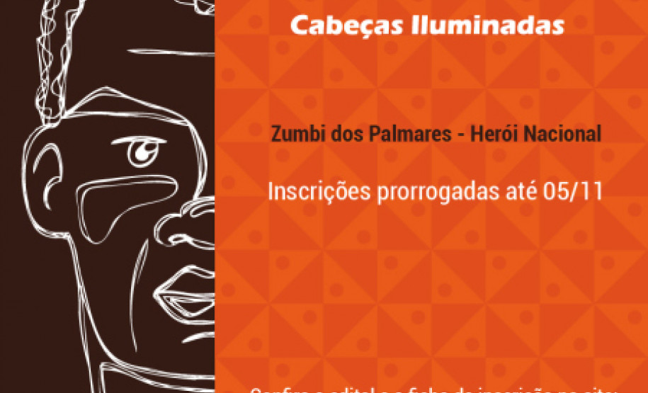 Prorrogadas inscrições para concurso Zumbi dos Palmares Todos os alunos do 6º ao 9º ano do Ensino Fundamental, e do 1º ao 3º ano do Ensino Médio podem participar até o dia 5 de novembro.