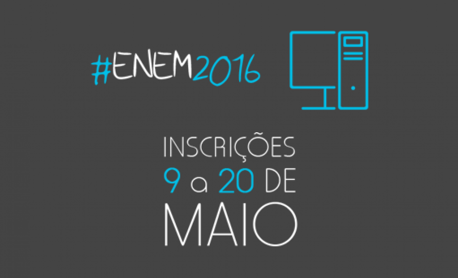 Educação orienta alunos sobre os prazos do Enem 2016 O período de inscrição é de 9 e 20 de maio. As provas serão realizadas nos dias 5 e 6 de novembro, conforme calendário divulgado pelo MEC.