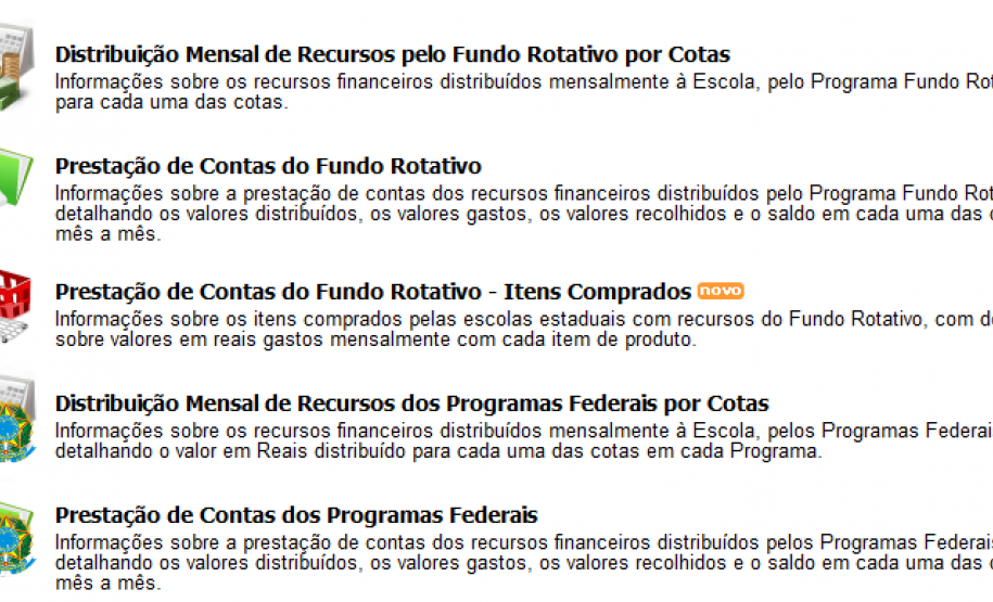 Desde o início do ano, o Governo do Estado já depositou R$ 50,5 milhões para cobertura de despesas de manutenção, pequenos reparos e compra de itens de limpeza e consumo, por exemplo. Os recursos O Fundo é encaminhado para as 2,1 mil unidades da rede estadual. Só não recebe quem deixou de prestar contas dos gastos. A comunidade pode acompanhar a prestação de contas pelo site http://www.consultaescolas.pr.gov.br/consultaescolas/