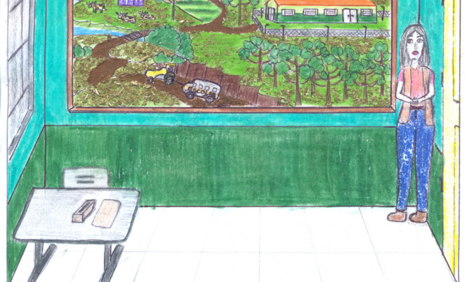 Concurso Criando na sala de aula divulga vencedores <strong>2º lugar</strong><br />
Autora: Elenize Aparecida Capelete<br />
NRE: Guarapuava<br />
Município: Pinhão<br />
Técnica: desenho e colagem<br />
Professor orientador: Ezilda do Nascimento