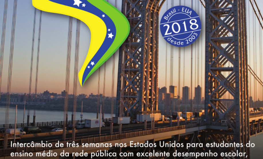 Estão abertas as inscrições para o Programa Jovens Embaixadores até o dia 9 de agosto. A iniciativa da Embaixada dos Estados Unidos seleciona alunos da rede pública para um intercâmbio estudantil de três semanas nos EUA, durante as férias do ano que vem.
