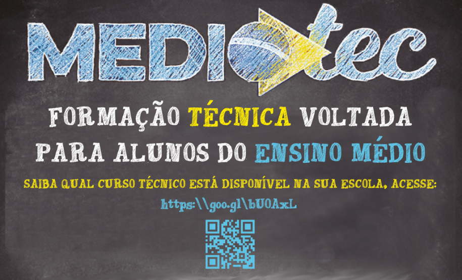 As inscrições para os cursos técnicos do MedioTec, do Ministério da Educação, terminam na próxima segunda-feira (31). Podem se candidatar estudantes da rede pública, com idade mínima de 15 anos, e que estejam cursando o 2º ou 3º ano do ensino médio regular. Não há taxa de inscrição ou qualquer cobrança de mensalidade.