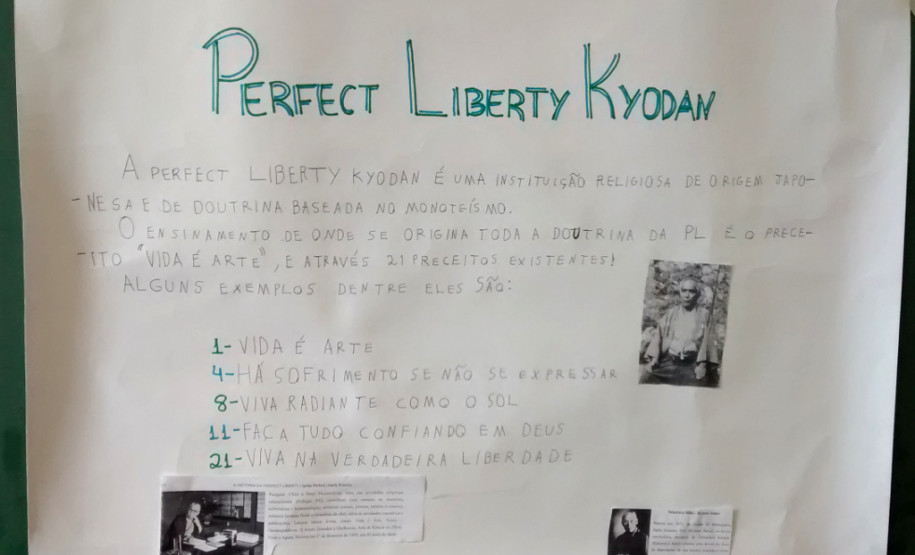 Trabalhos de estudantes do Colégio Estadual Leôncio Correia.