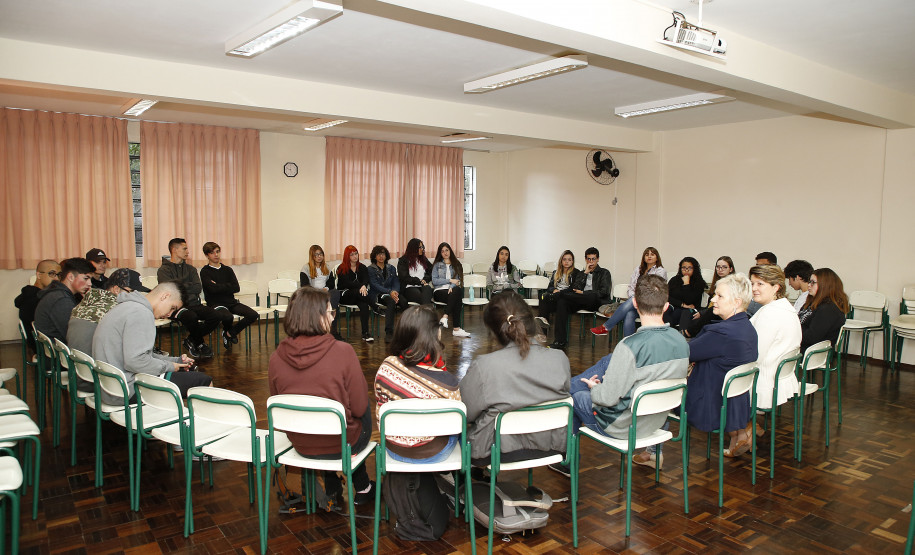 Secretaria Estadual de Educação do Paraná; Colégio Estadual Leôncio Correia, palestra para alunos sobre drogas, Mes de Junho sem Drogras. 28-06-18. Foto: Hedeson Alves