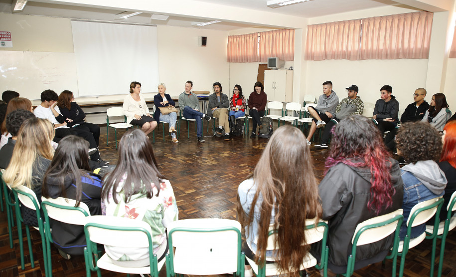 Secretaria Estadual de Educação do Paraná; Colégio Estadual Leôncio Correia, palestra para alunos sobre drogas, Mes de Junho sem Drogras. 28-06-18. Foto: Hedeson Alves