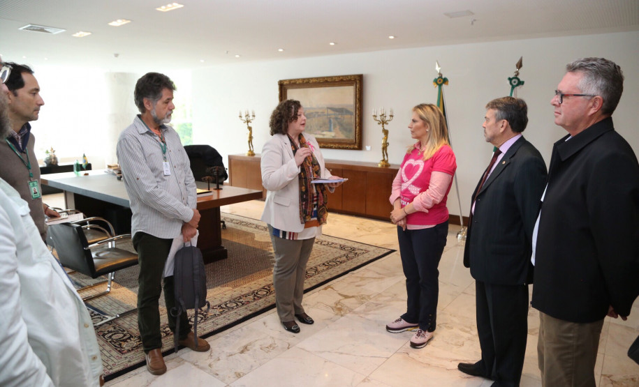 Governadora Cida Borghetti recebe o Procurador de Justiça do Estado do Paraná, Olympio de Sá Sotto Maior; o Sr. Álvaro de Araújo, da Codapar e José Roberto Ruiz, diretor-presidente da Fundepar.  -  Curitiba, 19/10/2018. ? Foto: José Fernando Ogura/ANPr