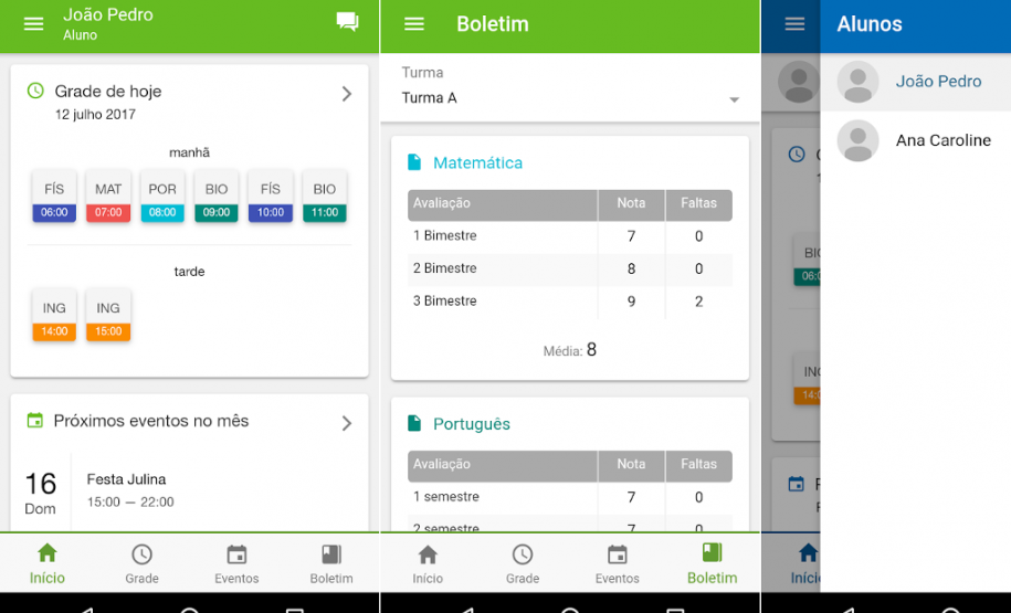 Aplicativo avisa aos pais sobre faltas de alunos Pais ou responsáveis por estudantes da rede estadual de ensino serão notificados sobre qualquer falta do aluno, incluindo o horário em que ela aconteceu e em qual disciplina.