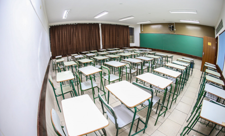 Sala de aula da Escola Estadual São Cristóvão no início do ano letivo. Curitiba, 14/02/2019 -  Foto: Geraldo Bubniak/ANPr