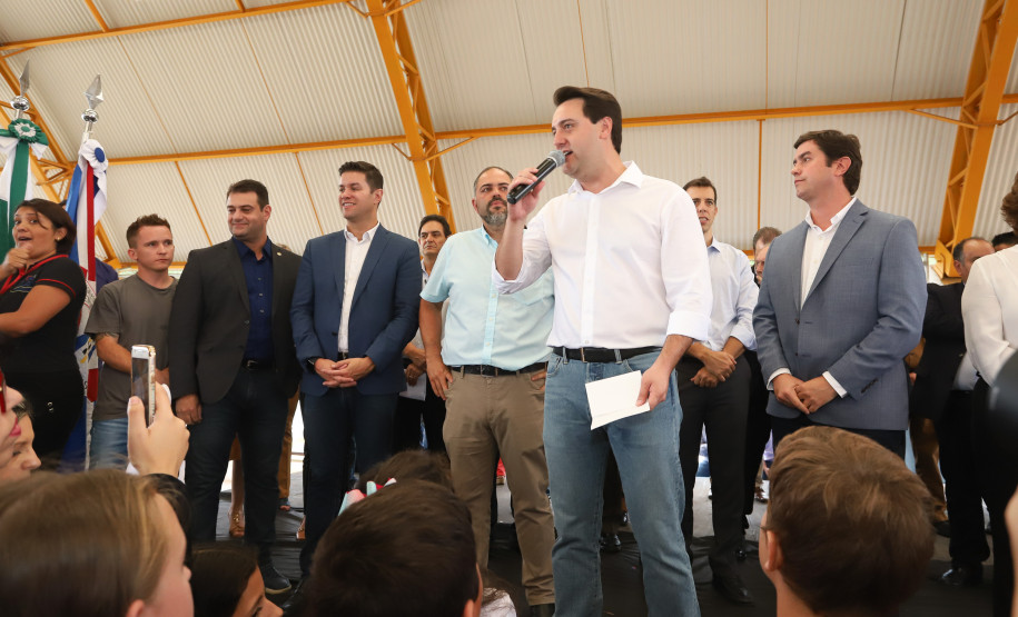 Governador Carlos Massa Ratinho Júnior inaugura em Guarapuava a nova sede do Colégio Estadual Leni Marlene Jacob - Guarapuava, 04/04/2019 - Foto: Rodrigo Felix Leal/ANPr