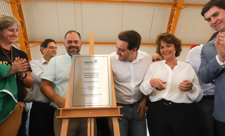 Governador Carlos Massa Ratinho Júnior inaugura em Guarapuava a nova sede do Colégio Estadual Leni Marlene Jacob - Guarapuava, 04/04/2019 - Foto: Rodrigo Felix Leal/ANPr