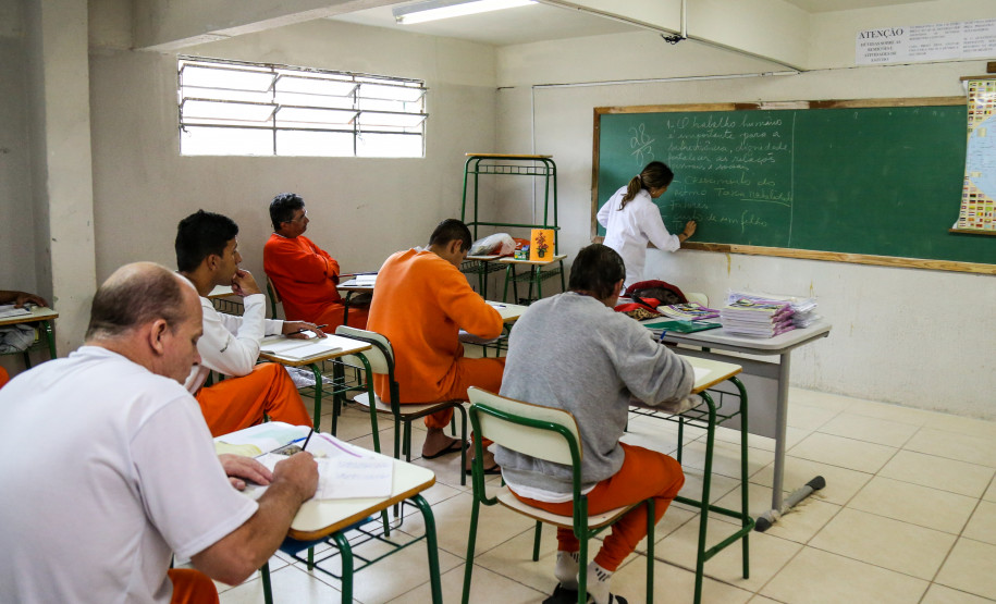 Alfabetização na Penitenciaria Central do Estado. Escola Penitenciária na unidade de progressão.   Curitiba, 28/03/2019 -  Foto: Geraldo Bubniak/ANPr