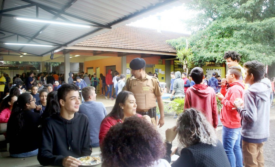 Implantação Escola Segura Programa Escola Segura. Colégio Estadual Flávio Warken, em Foz do Iguaçu. 05/2019. Foto: Jaelson Lucas/ANPr
