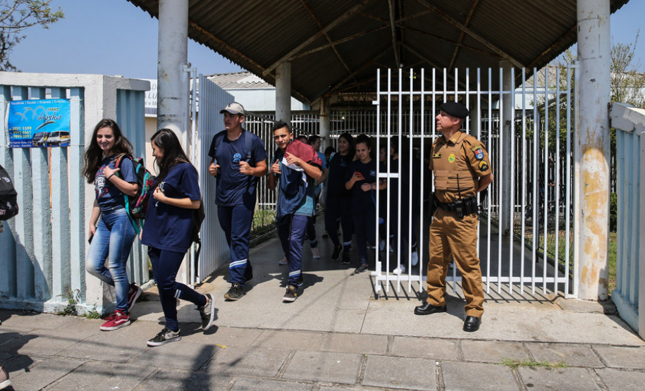 Projeto Escola Segura no Colegio Estadual Professora Marilze Da Luz Brand em Araucária. 16/09/2019 - Foto: Geraldo Bubniak/AEN