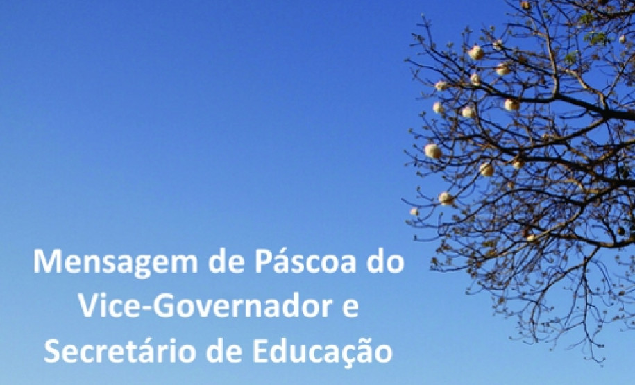 O vice-governador e secretário de Estado da Educação, Flávio Arns, em mensagem gravada, deseja uma Feliz Páscoa para todos os alunos, pais, profissionais da educação e comunidade escolar do Paraná.