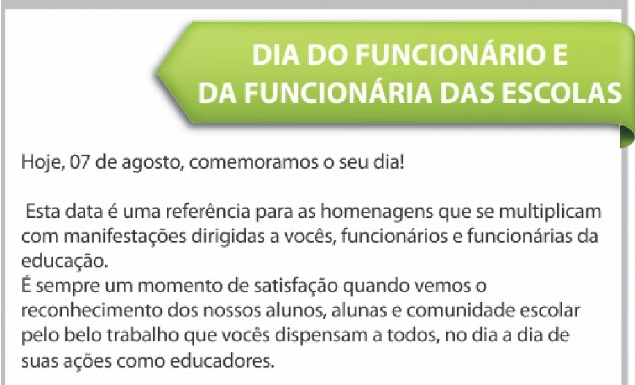 Mensagem aos funcionários da educação do Paraná