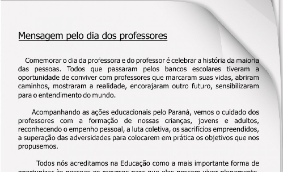 Mensagem para o Dia dos Professores